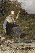 Anna Nordgren Farmer Woman At The Beach oil painting reproduction